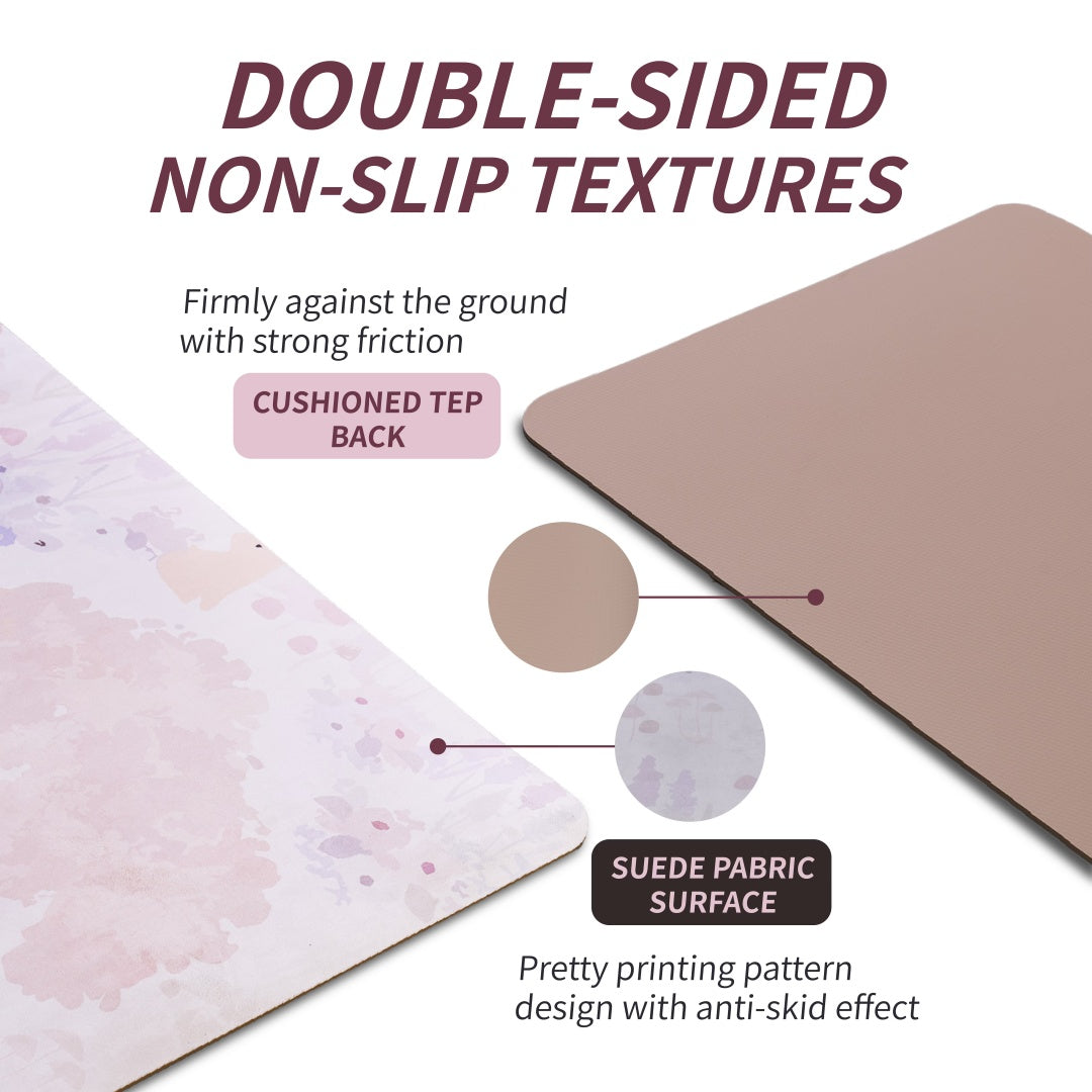 Suede Non-Slip Yoga Mat for Yoga, Pilates & Home Workouts