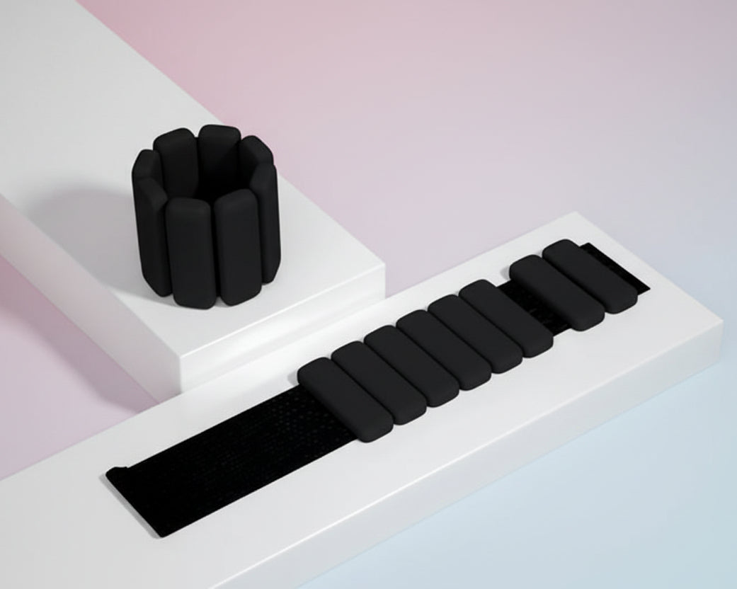 Black silicone strength weights – 1 lb each – minimalist and versatile training accessory