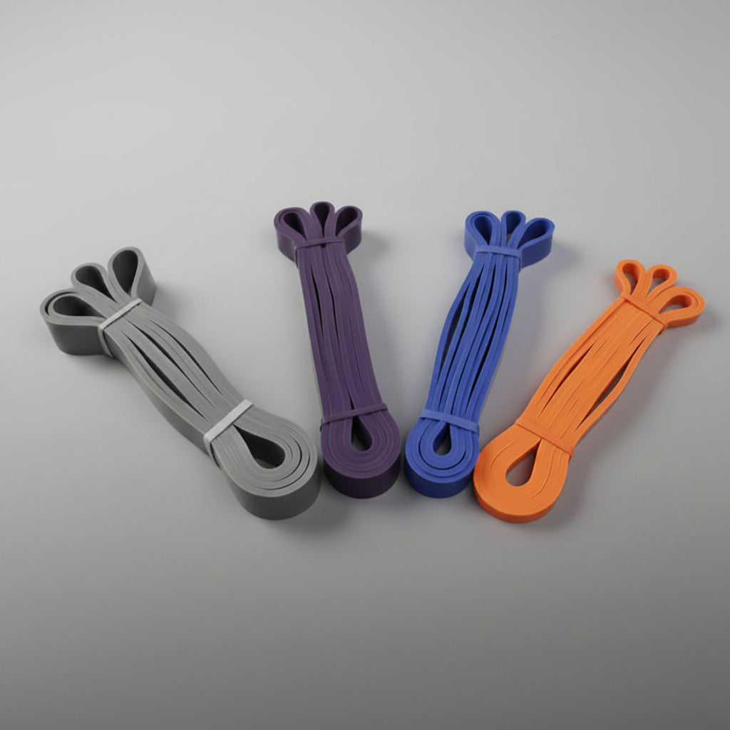 Set of color-coded resistance bands – 4 levels of strength for versatile, low-impact workouts