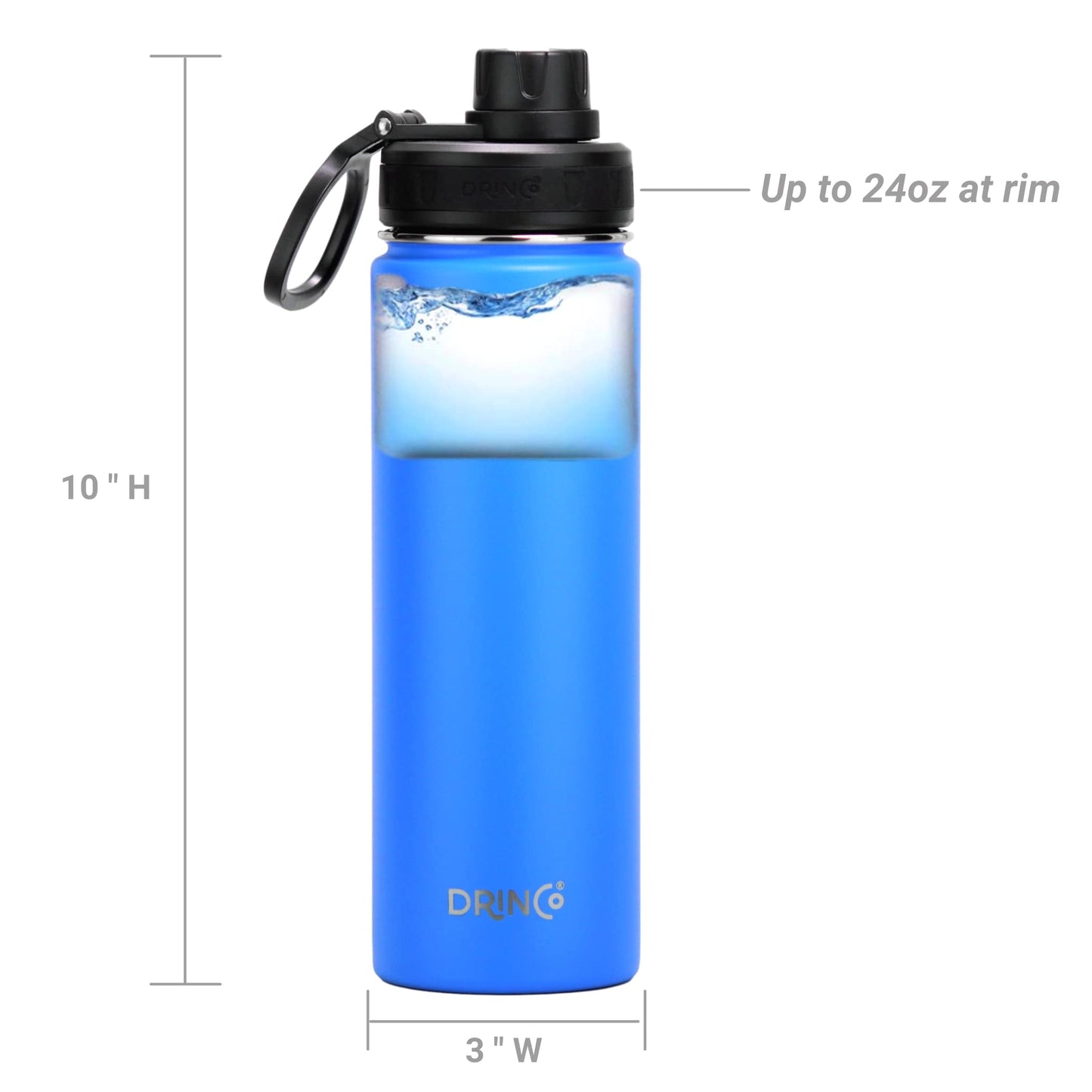 DRINCO® 22oz Stainless Steel Sport Water Bottle - Blue