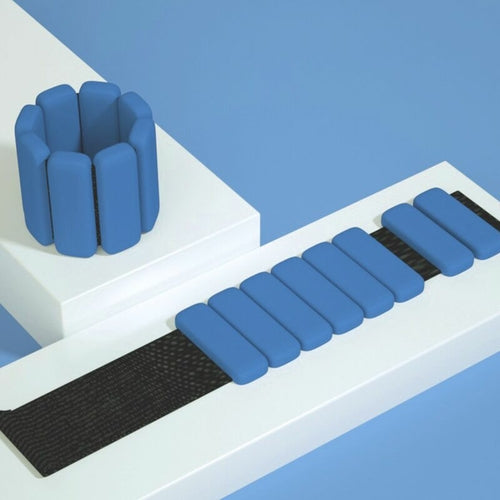 Blue silicone fitness weights – soft and comfortable for arms or legs – gentle resistance for home use