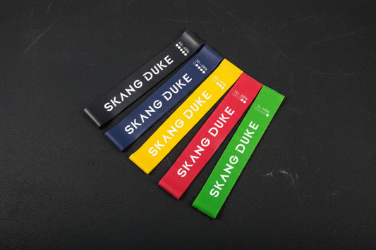 5-piece resistance band set with multiple strength levels for home workouts