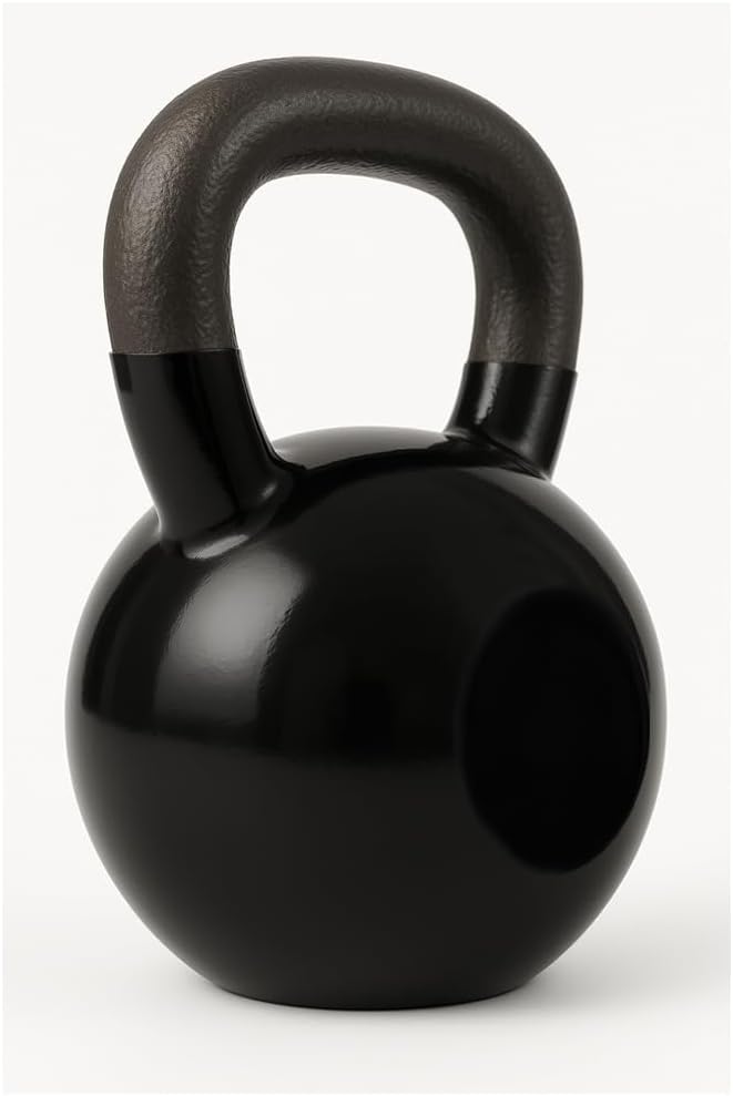 Heavy-duty vinyl kettlebell with wide grip – ideal for low-impact training at home