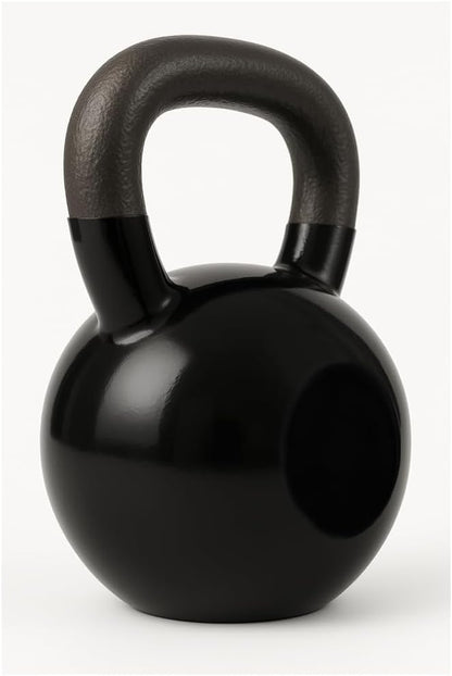 Heavy-duty vinyl kettlebell with wide grip – ideal for low-impact training at home