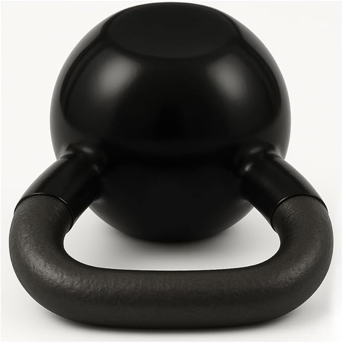 Side view of vinyl kettlebell – smooth grip and solid construction for beginners