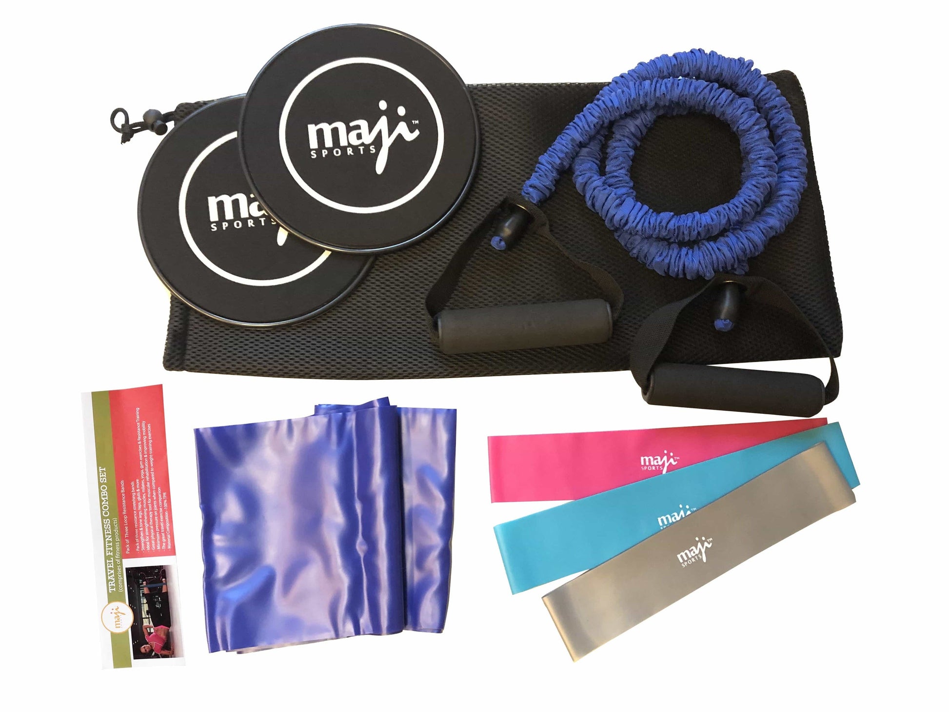 Full home workout bundle – includes resistance bands, sliders, mat, rope, and core tools for gentle training