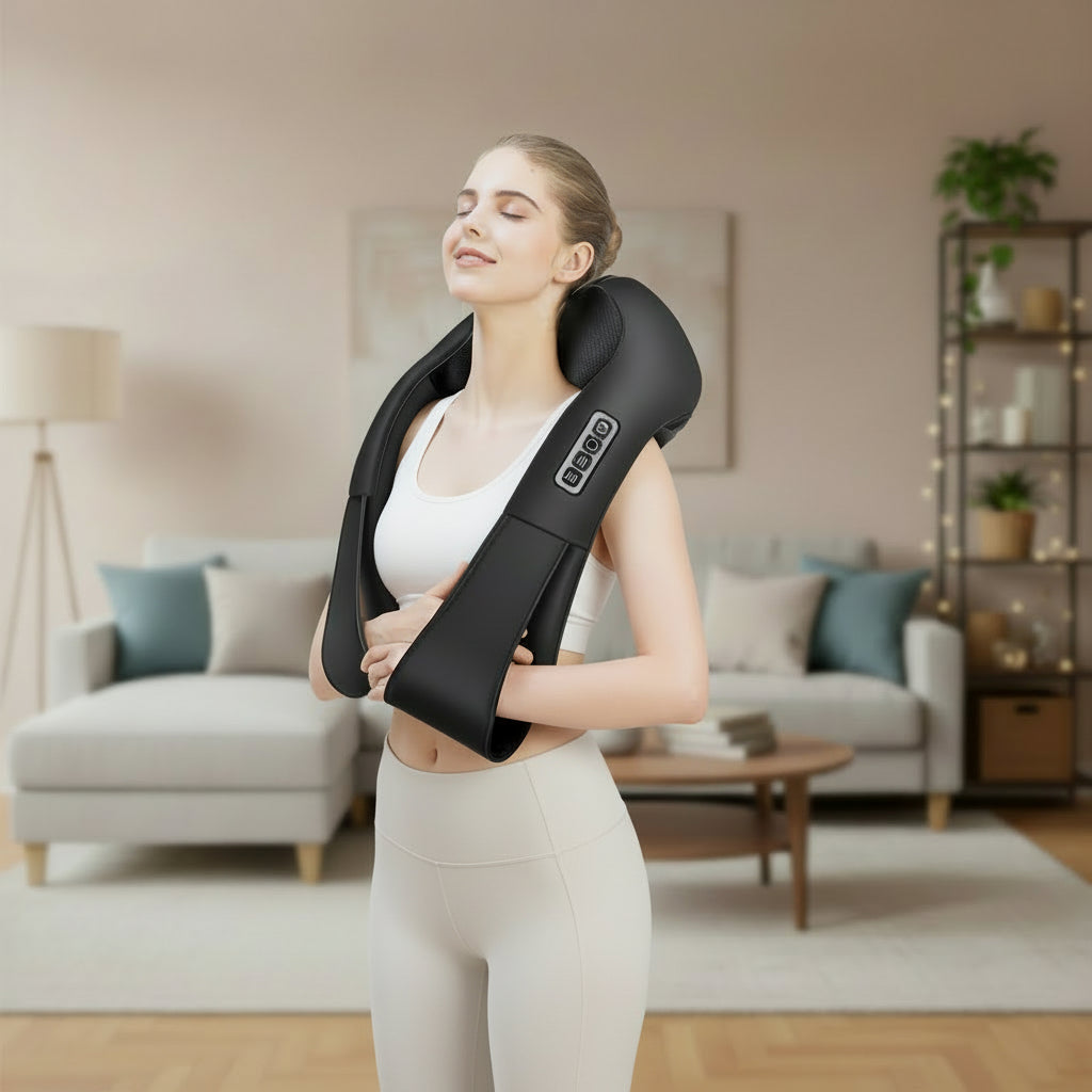Shiatsu neck and back massager with infrared heat for deep tissue relaxation