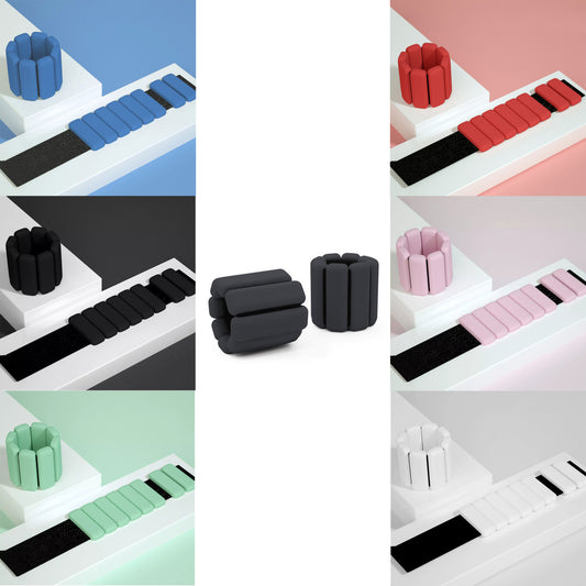 Silicone wrist and ankle weights for gentle strength and mobility training at home – 1 lb each, soft and adjustable