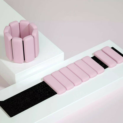 Pink silicone wrist/ankle weights with velcro strap – designed for mindful movement