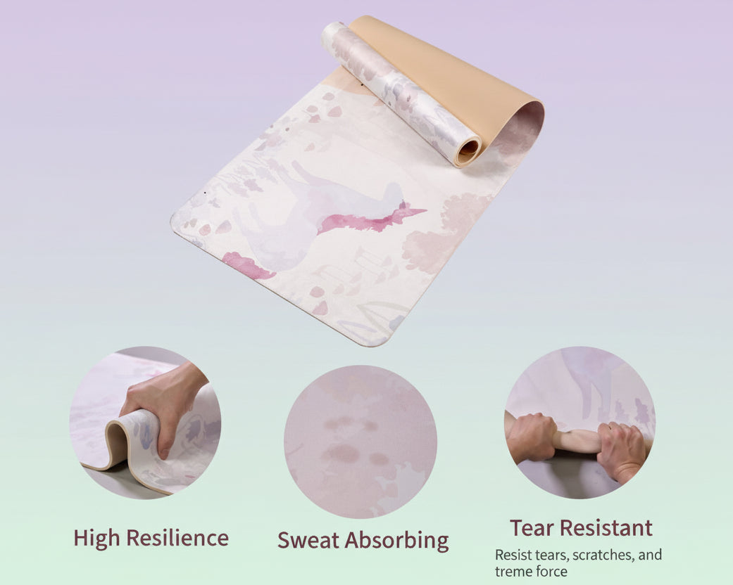 Suede Non-Slip Yoga Mat for Yoga, Pilates & Home Workouts