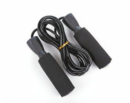 Adjustable jump rope showing full length and handles
