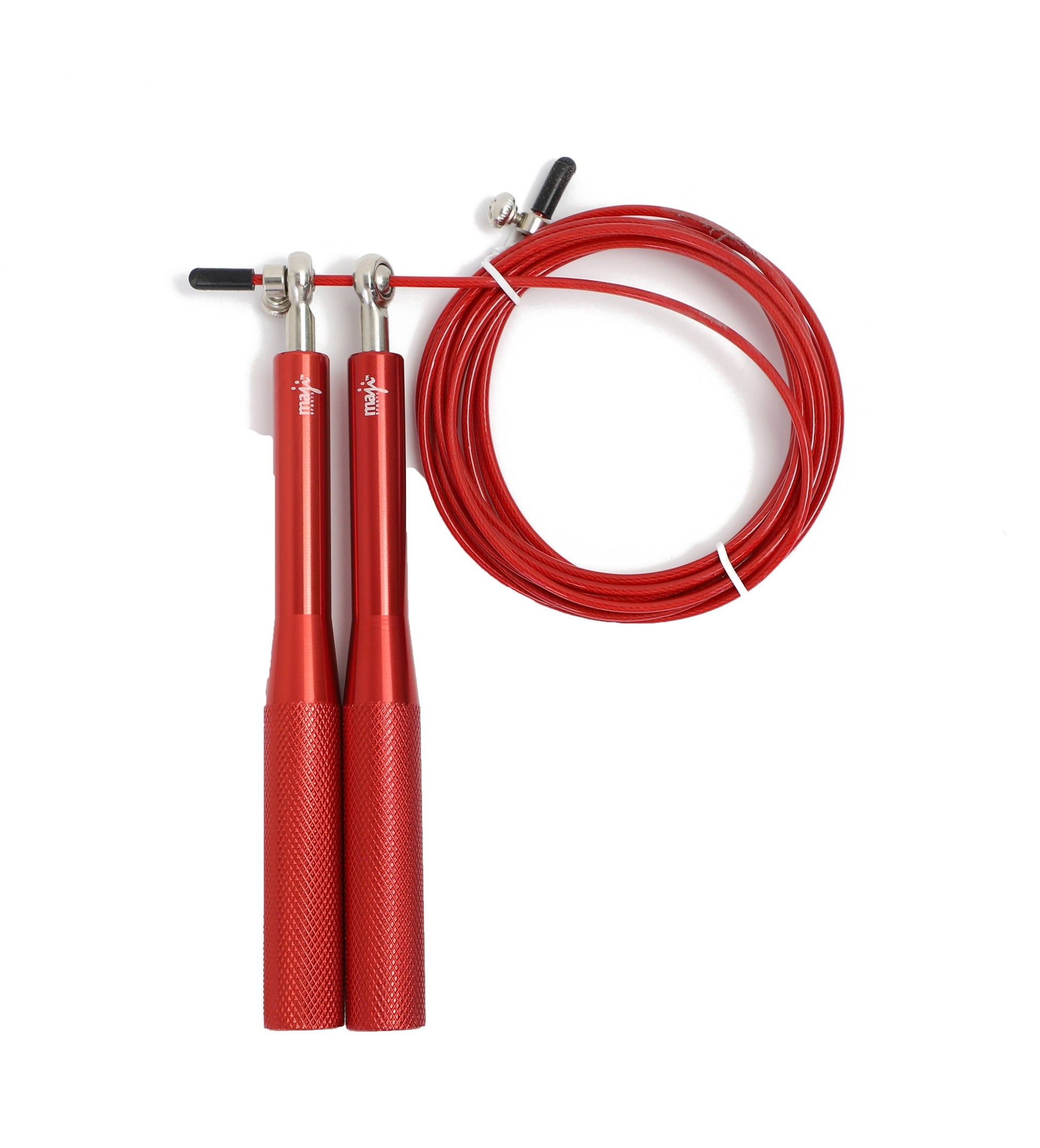 Red speed jump rope with aluminum handles – adjustable cable for cardio and coordination training