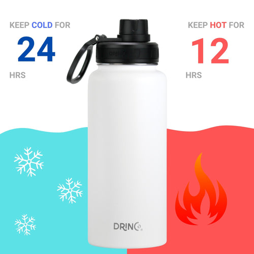 Thermal bottle keeps drinks cold for 24 hours and hot for 12 hours – illustrated temperature retention


