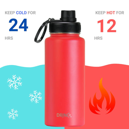 Insulated bottle with time icons – keeps liquids cold for 24h or hot for 12h